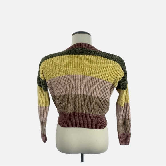 CLEARANCE -- Luv Lane XS Striped Chunky Knit Sweater – Fall Colours - Picture 3 of 10